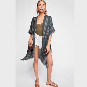 Free People Sunny Afternoon Striped Kimono Size OS